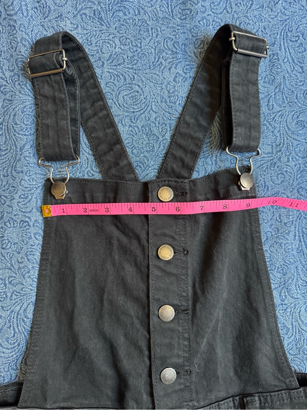 SOLD! Universal Thread Black Sailor Wide Leg Denim Overalls Jumpsuit| Size 4 - Picture 6 of 8